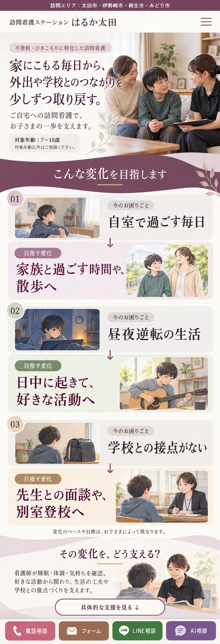 支援前の様子のイメージ